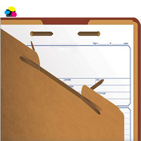 Barato 10 Por Caja Carta Tamaño 3 Divisores y Expansión Rojo Oscuro Tablero Prensado Clasificación Carpeta de Archivos