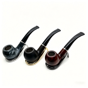 Vente en gros de 3 styles de pipes à tabac en résine bakélite, pipe à fumer classique à tige courbée avec support - Product Image 1