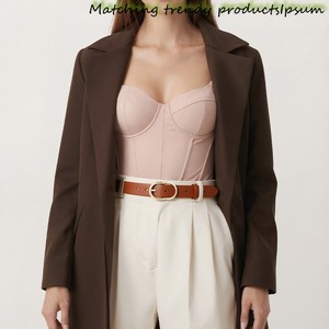 Ceinture de taille en cuir PU pour femmes, ceinture classique avec boucle ovale en métal doré, ceinture fine pour femmes, accessoire décontracté pour jeans, robes, usage quotidien - Product Image 2