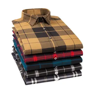 Зимняя новая клетчатая рубашка с длинными рукавами, мужская повседневная рубашка из бамбукового волокна с длинными рукавами, оптовая продажа, Индивидуальные топы и куртки