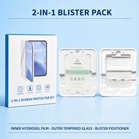 Kit de films tout-en-un pour iPhone Duo, EPU 0,1 mm ultra-fin auto-réparateur, design pliable anti-adhésif, verre renforcé AF
