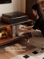 Meuble TV en bois massif de style français moderne et minimaliste, design rétro mi-siècle, unité de rangement pour petites maisons DSG066
