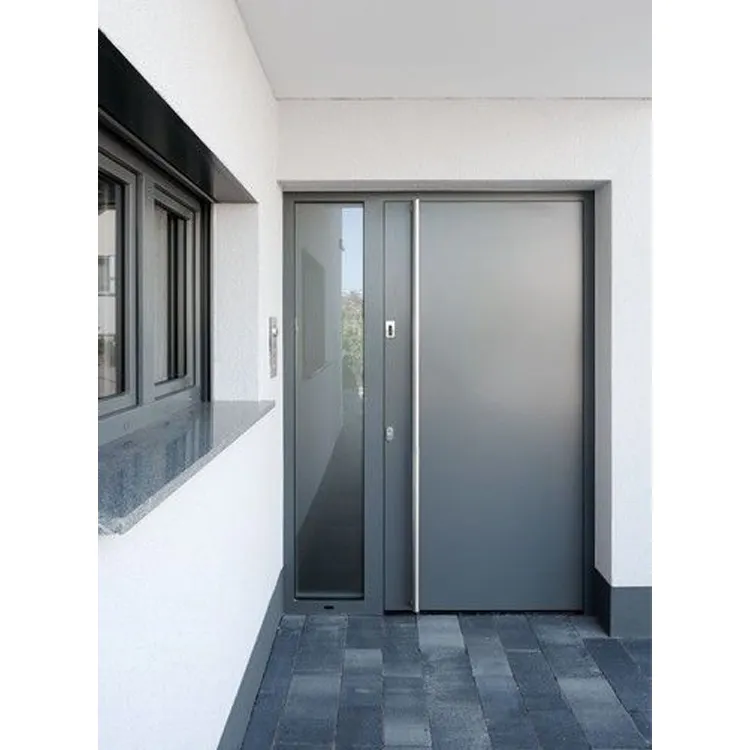 Security steel entry door exterior best price with aluminium strip main entrance door metal doors