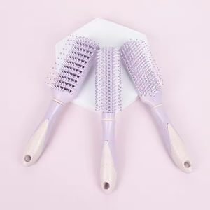 Vendita calda <span class=keywords><strong>fantasia</strong></span> viola nuovo set di massaggio elastico cuscino d'aria paglia di grano cuscino d'aria spazzola per capelli districante - Product Image 4