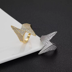 Hip-hop Zircon High-end Ring, Women's Light Luxury Personalized Jewelry Full of Diamonds Men's Ring Wholesale - Product Image 1