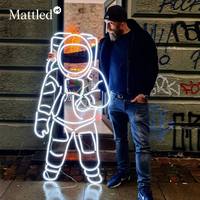 Letrero Luminoso LED de Astronauta |   Lámpara de Neón de Silicona Acrílica con Impresión UV para Habitación Infantil, Decoración de Pared para Sala de Juegos de Ciencia Ficción