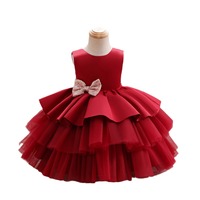 Vente en gros de robe de princesse d'été en satin pour filles robe florale de banquet et de mariage pompadour de gâteau de fantaisie