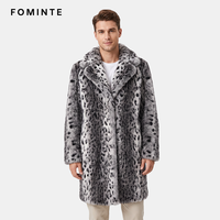 Manteau en fausse fourrure pour femme, imprimé léopard des neiges, chaud et épais, mi-long, élégant, en stock