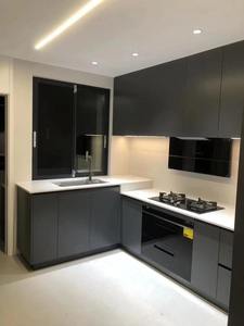 Mobile da Cucina di Lusso a <span class=keywords><strong>Isola</strong></span> <span class=keywords><strong>con</strong></span> <span class=keywords><strong>Sedie</strong></span>, Cassetti e Lavello, Armadio da Cucina a U in Acciaio Inossidabile - Product Image 5
