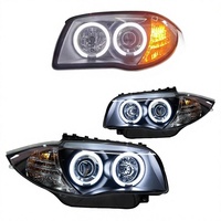 Phares LED de style automobile pour E87 (2004-2011) avec feux de jour, clignotants, feux de route et Angel Eyes 12V