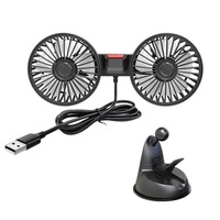 Ventilateur de voiture YATE 2026 F310X 10W 3,5 pouces avec double tête et tuyau flexible pour siège arrière, accessoire portable USB