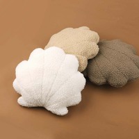 Coussin en peluche personnalisé en forme de coquille, oreiller décoratif pour chambre, coussin en velours en forme de coquille, cadeau pour nouveau-né