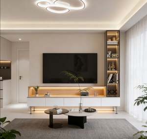 BALOM Customized <b>TV</b> Rack Pine Wood and Plywood Classic Living Room <b>Stand</b> with Solid MDF Home Furniture for <b>Small</b> House - Product Image 5