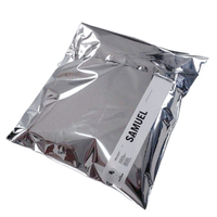 Sacs d'expédition en film holographique argenté imperméables avec logo personnalisé, sacs en feuille d'aluminium pour vêtements, pochette auto-adhésive