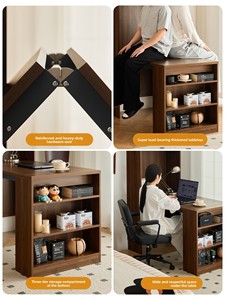 Petite commode <span class=keywords><strong>de</strong></span> chevet pliable en <span class=keywords><strong>bois</strong></span> massif <span class=keywords><strong>de</strong></span> style médiéval à quatre tiroirs, bibliothèque murale combinée, mobilier <span class=keywords><strong>de</strong></span> maison pour salon - Product Image 4