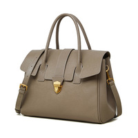 Sac fourre-tout rétro en cuir véritable, design tendance, sac à main pour femme, grande capacité, mallette d'affaires, sac à bandoulière rétro