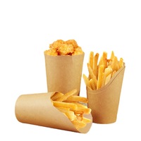Gobelets jetables à paroi simple en papier kraft recyclé de qualité alimentaire et écologique pour frites, chips, biscuits, sandwichs et sucre