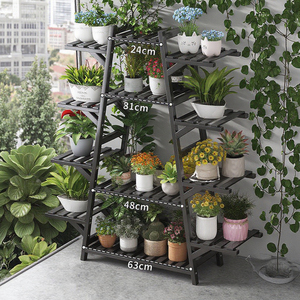 Estante de flores de varios pisos para interiores contemporáneo, estante de almacenamiento moderno para balcón, suculentas, vides trepadoras, maceta de pie para sala de estar - Product Image 1