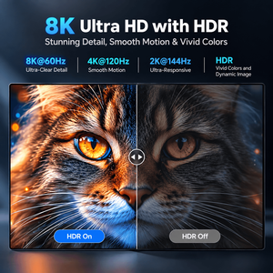 ตัวแยกวิดีโอ 8K 1x2 พอร์ต 1 เข้า 2 ออก ตัวคัดลอกวิดีโอ HDCP 2.3 อะแดปเตอร์แสดงผลโลหะสำหรับการตั้งค่าจอภาพ 2 จอ - Product Image 3