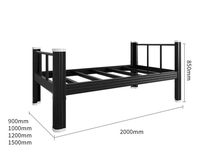 Lits simples pour chambre d'enfant, garçons, filles, maternelle, dortoir scolaire, appartement du personnel, structure métallique économique pour usage commercial