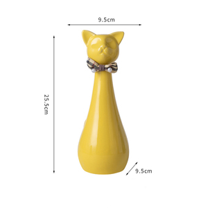 Moderna urna funeraria de cerámica para cenizas de mascotas, hecha a mano, impermeable, ecológica, con diseño de gato, para decoración de funerarias. - Product Image 5