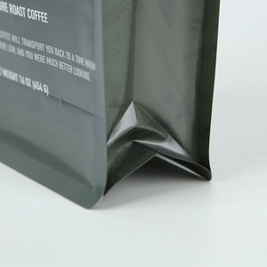 Bán buôn nhôm lá trà bao bì đáy phẳng túi Cà phê với van và dây kéo cho hạt cà phê - Product Image 4