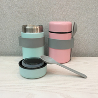 Boîte à lunch isotherme portable en acier inoxydable à double paroi de 500 ml, anti-fuite, sans BPA, avec cuillère, pour aliments chauds, idéale pour le camping