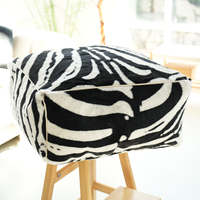 Pouf moderne à faux pouf imprimé zèbre, tabouret à un siège écologique et durable pour se reposer, lire et jouer