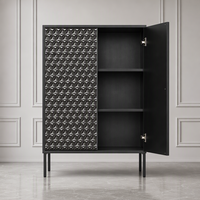 Meuble de rangement moderne de luxe en bois massif, buffet à 2 portes, grande capacité, pour salon et salle à manger