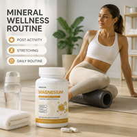 Capsules de magnésium à marque privée OEM, apaisement quotidien, bien-être musculaire, nutrition minérale, 90 unités, fabricant de compléments alimentaires