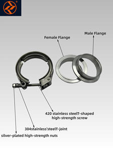Высокопроизводительный 2,36 дюймов зажим стыковой муфты Мужской Женский Фланец комплекты Автомобильный рукав турбо выхлопной муфты - Product Image 4