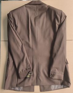 Conjunto de dos piezas de ropa de trabajo de gran tamaño para hombre, chaqueta étnica africana, conjunto de cuello levantado, conjunto de chaqueta y pantalones de un solo pecho - Product Image 4