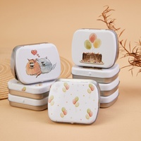 Boîte de rangement colorée à ouverture rabattable, petite boîte en fer blanc pour cartes postales, bonbons, aliments, bijoux, mémos, papier, personnalisable, usage industriel