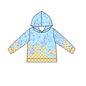 RTS เสื้อสเวตเตอร์แขนยาวมีฮู้ดสำหรับเด็กเสื้อสเวตเตอร์แบบสวมหัวมีฮู้ดสำหรับเด็กชายเสื้อแฟชั่นบูติกลายหยดน้ำสำหรับเด็ก - Product Image 4