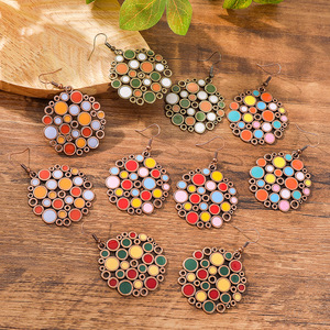 Geometric <b>Drop</b> Earrings Alloy Antique <b>Bronze</b> Plated Bohemia Style Women's Party Jewelry - Product Image 2