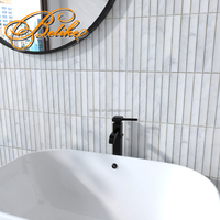 Carreaux muraux en mosaïque de marbre Convex Kit Kat pour la décoration intérieure, crédence, revêtement de façade, ambiance minimaliste, style moderne et serein