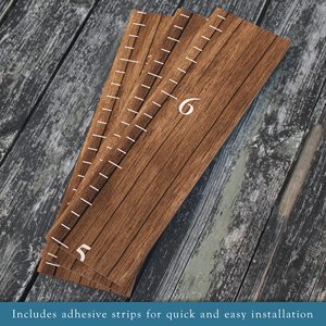 Règle de mesure de la taille pour enfants en bois style ferme pour garçons et filles (marron rustique), à suspendre au mur - Product Image 2