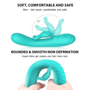 Winyi Vibrator silikon cair mainan seks dewasa 10 Mode Vibrator klitoris kelinci kepala ganda untuk wanita - Product Image 2