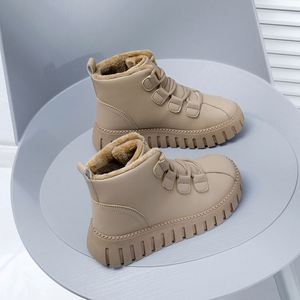 Botas de Nieve de Piel con Forro de Terciopelo para Mujer, Zapatos Cálidos de Algodón para Invierno - Product Image 2