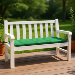 Cuscino Verde per Panchina da Giardino, Rettangolare, Trapuntato, Resistente all'Acqua, Rimovibile, Lavabile, per Tutte le Stagioni, Imbottitura in Fibra di Poliestere 100% - Product Image 2