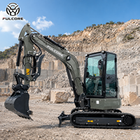 Mini-excavatrice FULCORE, modèle le plus récent, 3,7 tonnes, avec alarme lumineuse et performances exceptionnelles, idéale pour l'agriculture en serre.