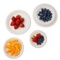Assiettes de fête fantaisie jetables en bagasse de canne à sucre de 10 pouces, biodégradables, compostables, écologiques, blanches, vente en gros