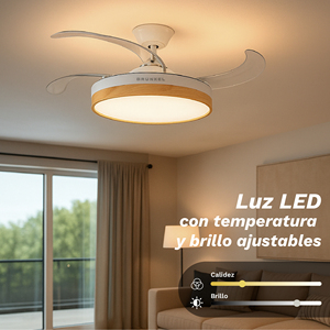 Skylwind 42 Inch <b>Ceiling</b> Fan With Retractable Blades Led <b>Light</b> 20W White <b>Remote</b> <b>Control</b> - Product Image 2