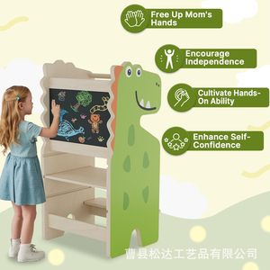 Taburete de madera para niños, estilo minimalista moderno, para el hogar, cocina, lavabo de bebé, taburete para escalar, escalones de madera maciza, aprendizaje - Product Image 2