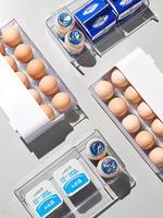 Plateau à oeufs transparent multifonctionnel Panier de rangement de style tiroir pour réfrigérateur de cuisine Porte latérale intérieure Suspension murale Oeuf