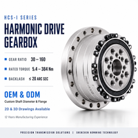 Reduktor Harmonik Rasio Kecepatan 80:1 Torsi Terukur 25.3-100.1Nm Gearbox Kompak Terpasang Flens untuk Otomasi Industri