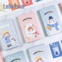 Buku Catatan Kertas Seni Kawaii, Notepad, Catatan Tempel, Planner Gadis Lucu dengan Lembaran Tempel, Penutup Elastis, Dapat Disesuaikan