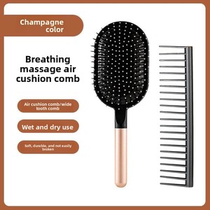 Brosse <span class=keywords><strong>à</strong></span> cheveux en acier compacte et portable personnalisée pour le soin du cuir chevelu, avec <span class=keywords><strong>coussin</strong></span> <span class=keywords><strong>d</strong></span>'<span class=keywords><strong>air</strong></span> et peigne <span class=keywords><strong>d</strong></span>émêlant <span class=keywords><strong>à</strong></span> dents larges, pour cheveux secs et humides - Product Image 4