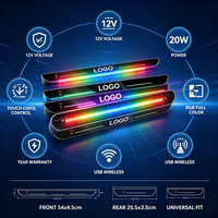 Nouvel accessoire automobile LED sans fil USB noir à logo personnalisable pour seuil de porte de voiture, vente chaude