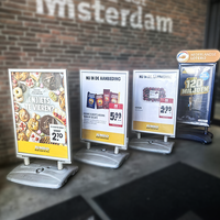 Panneau publicitaire extérieur de bonne qualité rempli d'eau, support de signalisation en aluminium sur base aquatique, présentoir de poster résistant au vent
